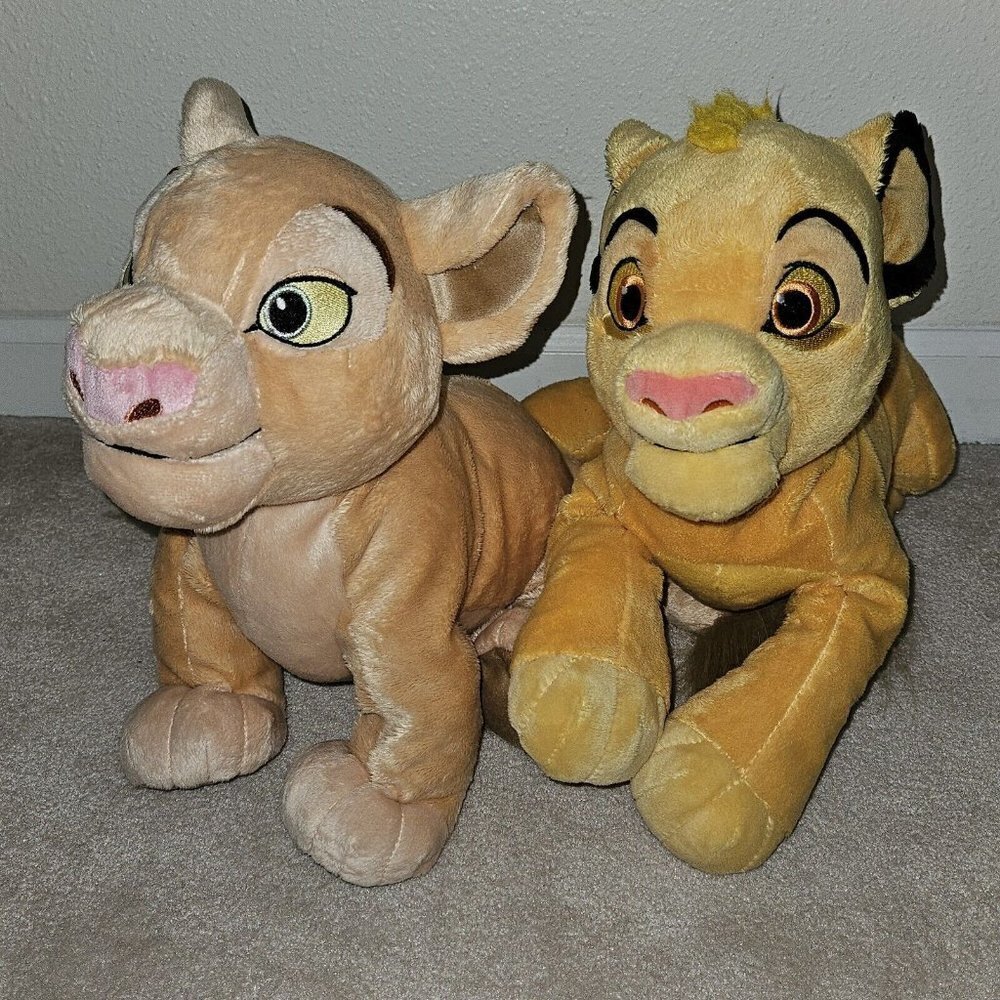 Simba & Nala 2 Lion King Disney Store Parks Plush Lot Stuffed Animal Toys READ